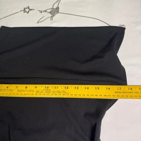 Fredericks of Hollywood Size 8 Black Slip Maxi Dress Backless Chain Whimsygoth - Picture 6 of 8